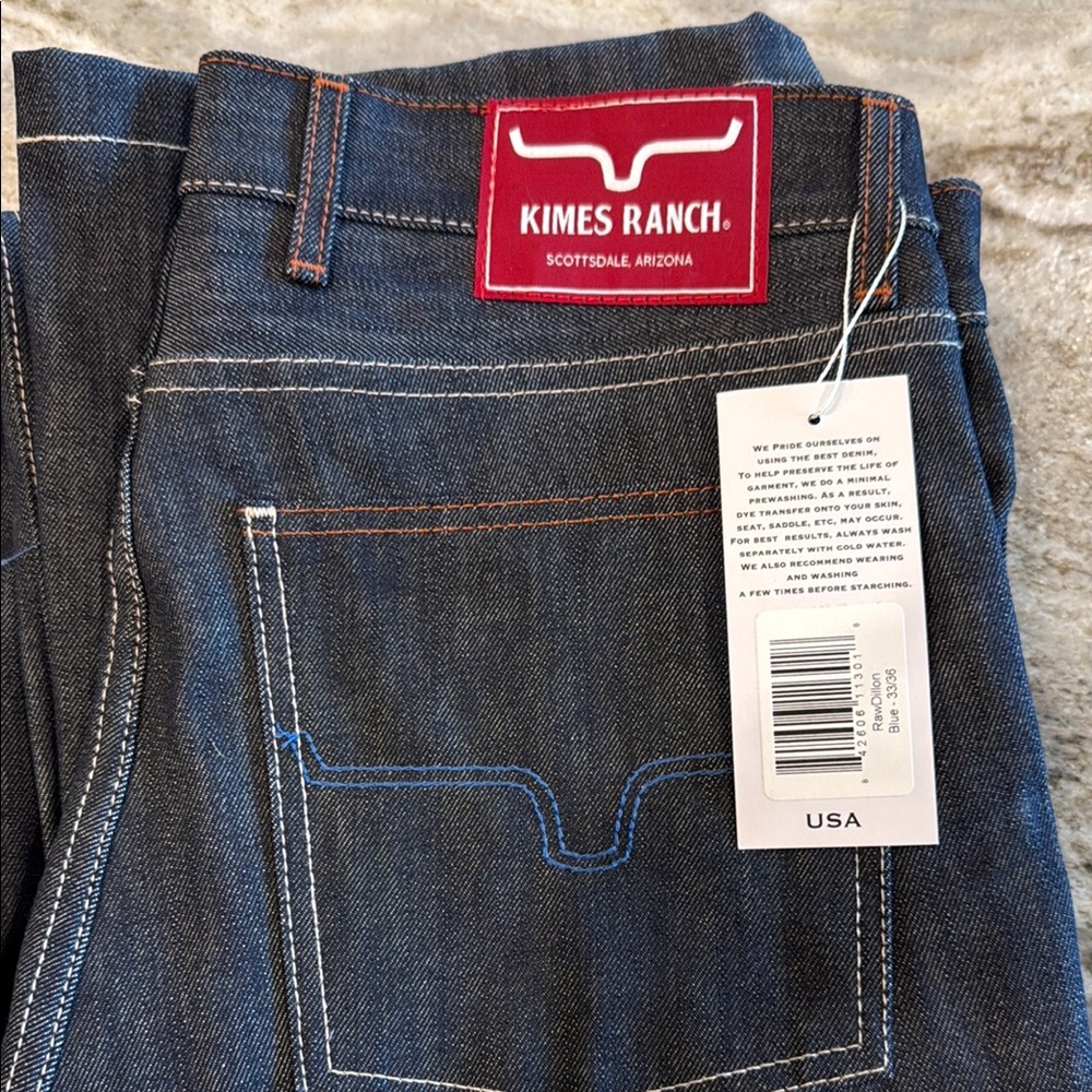 Kimes Ranch Dark Blue Bootcut Jeans 
33x36